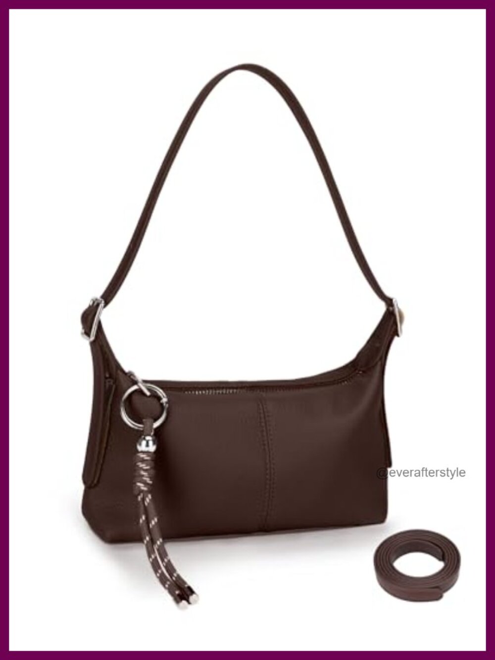 Vegan Leather Suede Medium Shoulder Bag Adjustable Strap Crossbody Purse